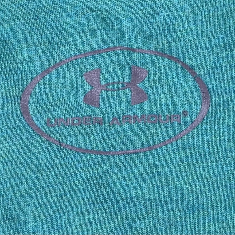 Under Armour Charged Heat Gear Mens Size Large Loose Teal Logo Crew Neck Shirt - Picture 5 of 6